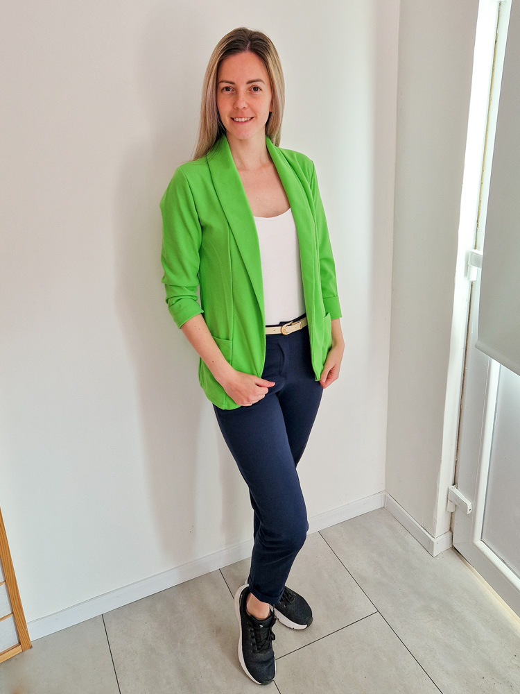 Miru sötétkék elegáns elasztikus nadrág övvel