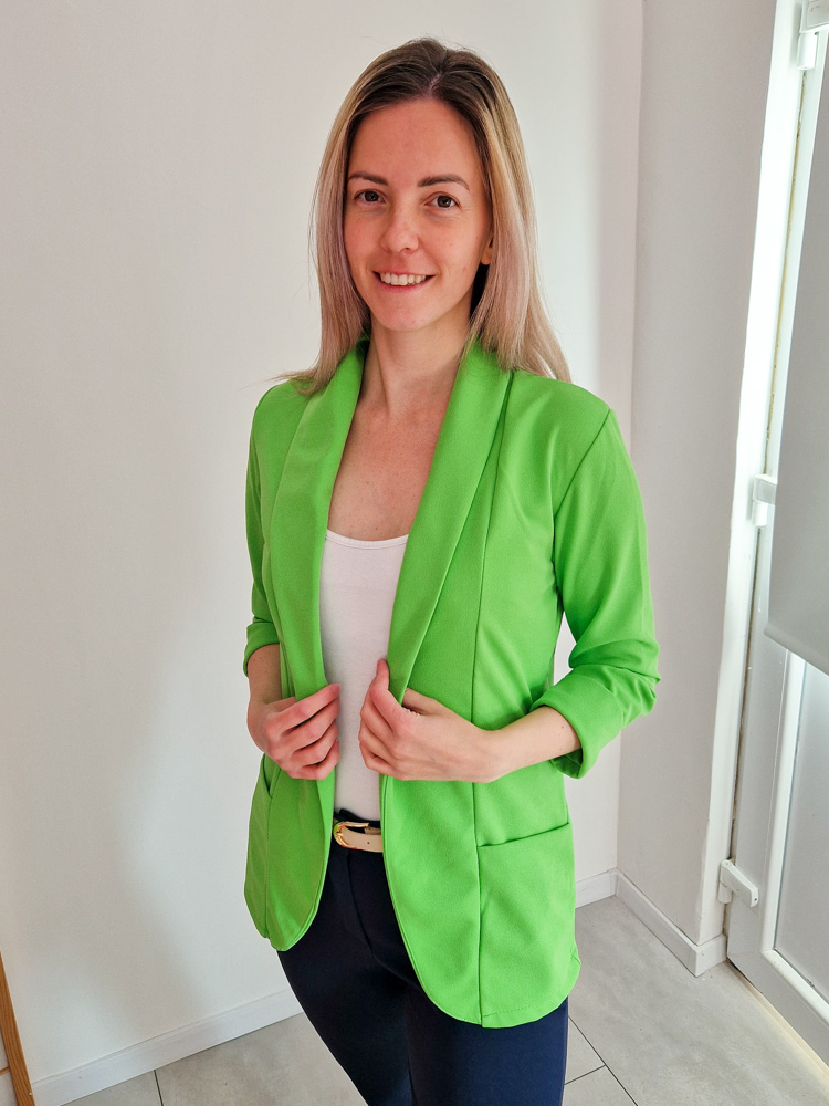 Shine élénk zöld blézer