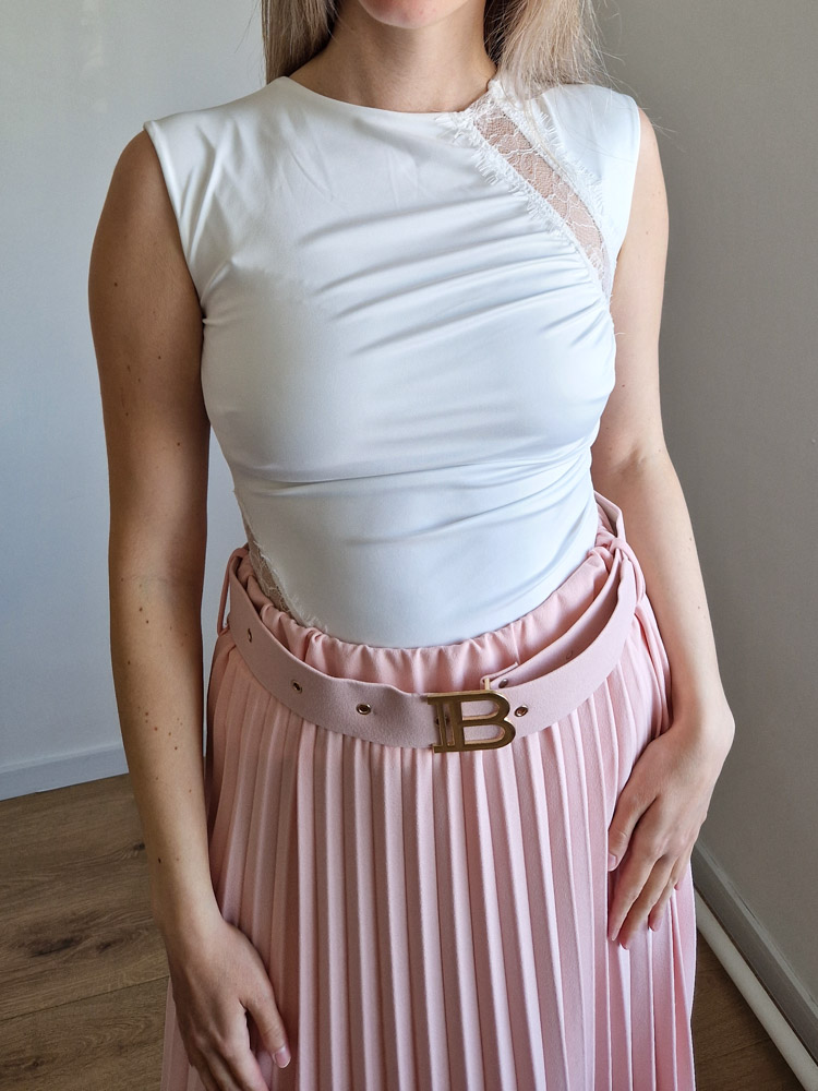 Bella fehér elegáns csipkés női felső – XS-L méret