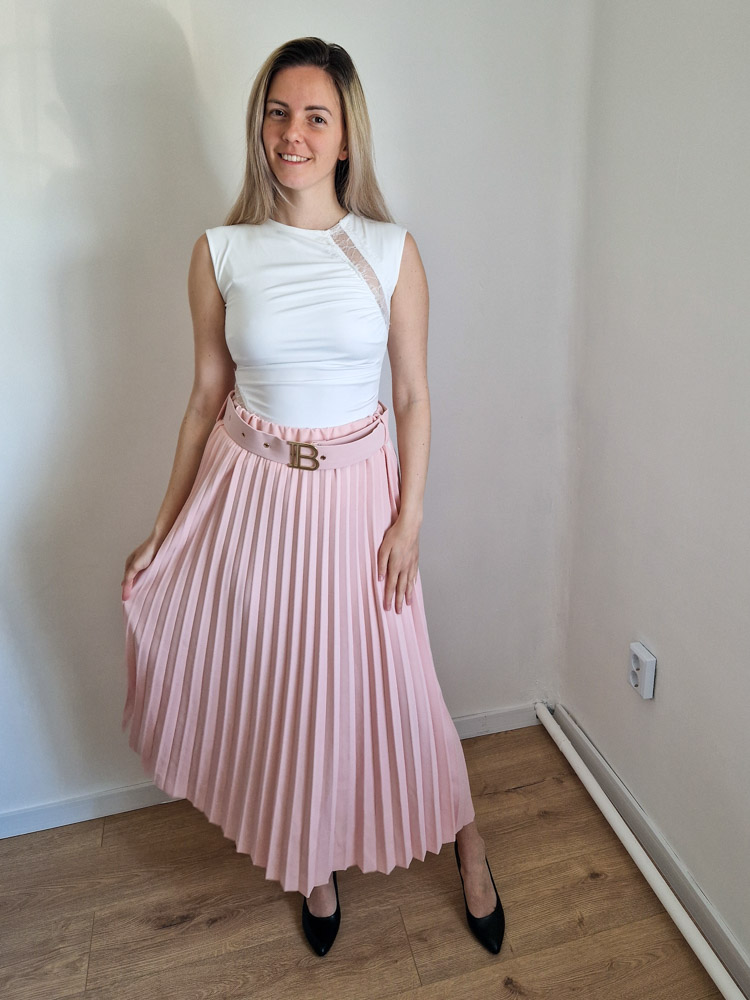 Bella fehér elegáns csipkés női felső – XS-L méret