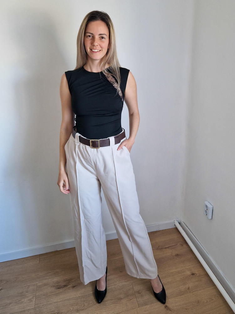 Bella fekete elegáns csipkés női felső – XS-L méret