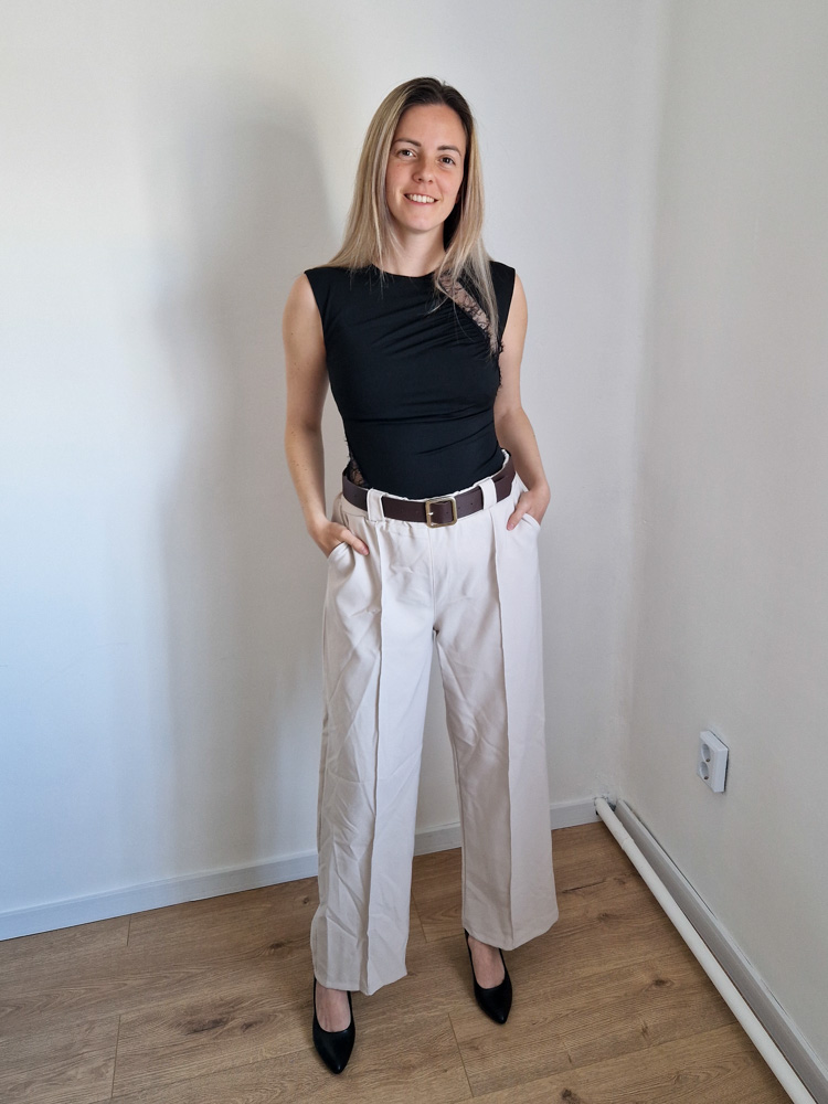 Bella fekete elegáns csipkés női felső – XS-L méret