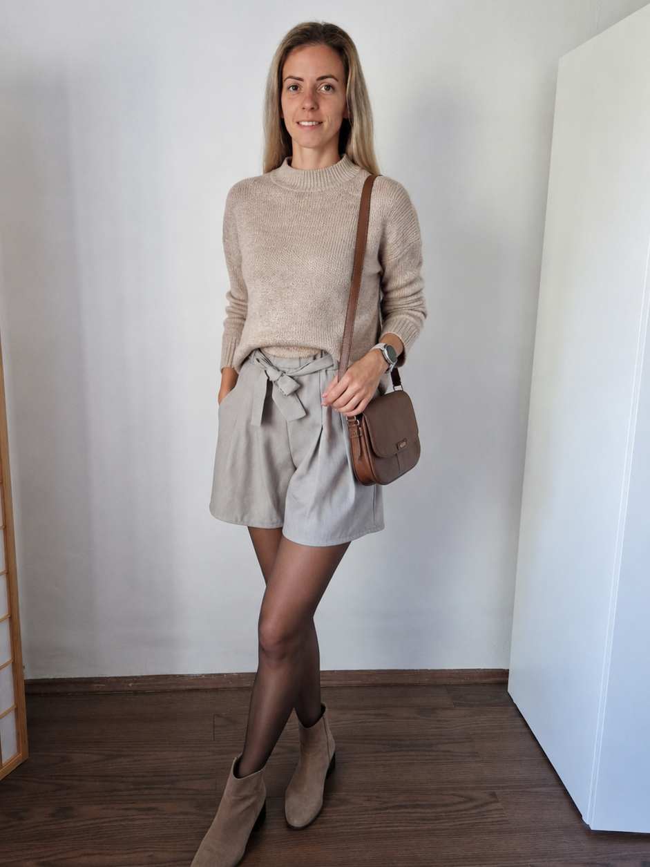 Elizabet szürke elegáns paperbag rövidnadrág