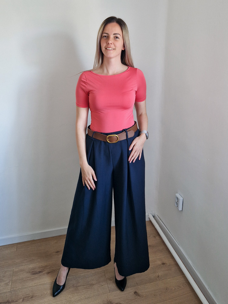 Love korall rövid ujjú kereknyakú basic felső