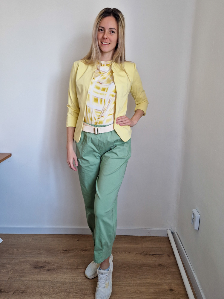 Vibe Limoncello sárga mintás hosszú ujjú felső – XL méretig