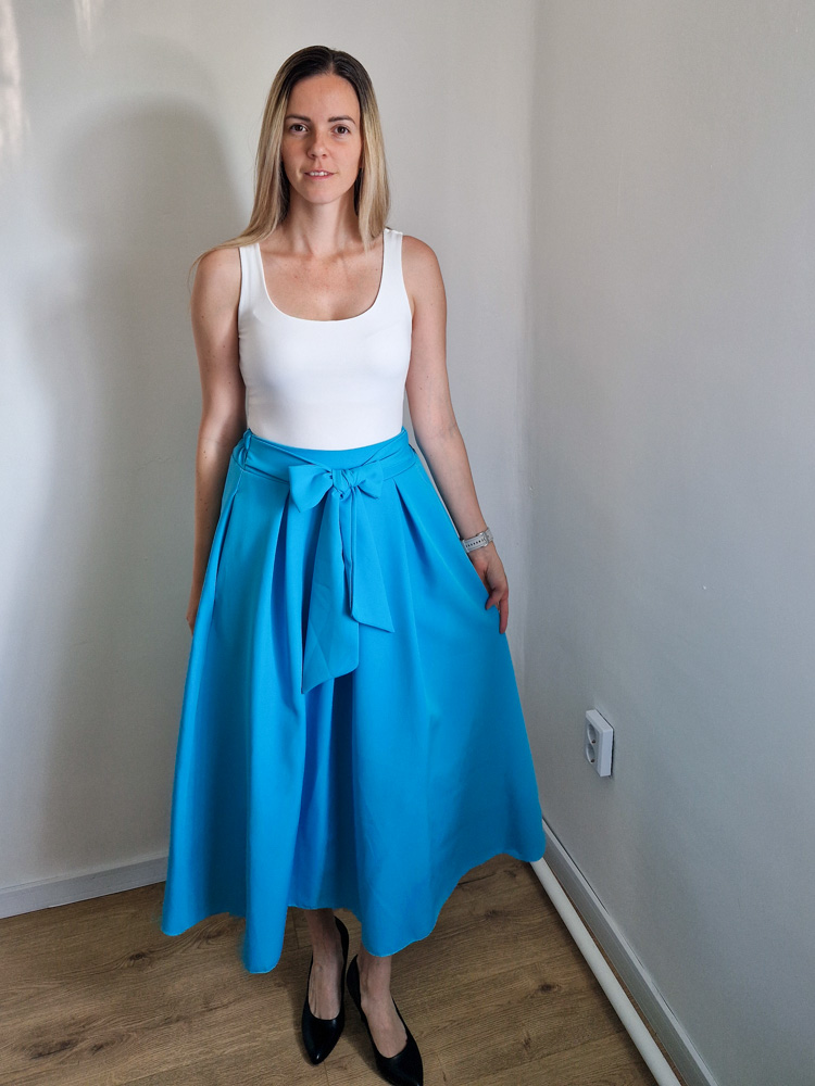Liza kék masnis midi szoknya – S-XL méret