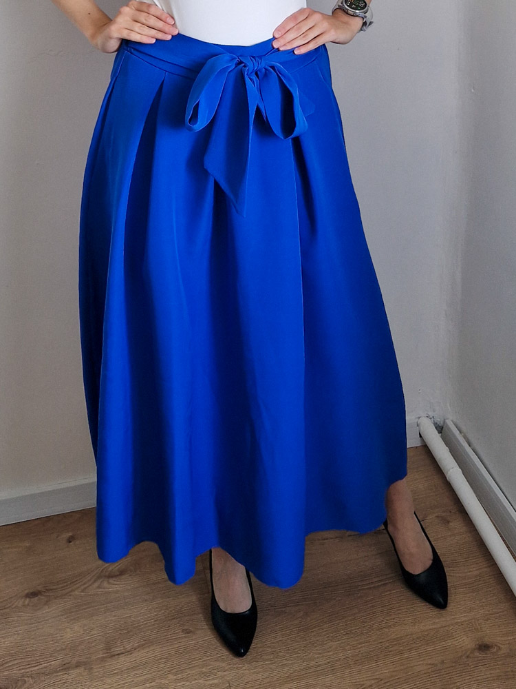 Liza királykék masnis midi szoknya – S-XL méret