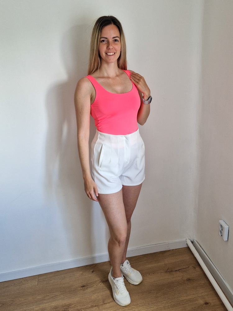 Nola neonpink kerek nyakú ujjatlan basic felső