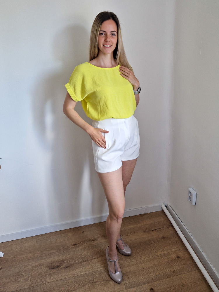 Sally fehér elegáns rövidnadrág